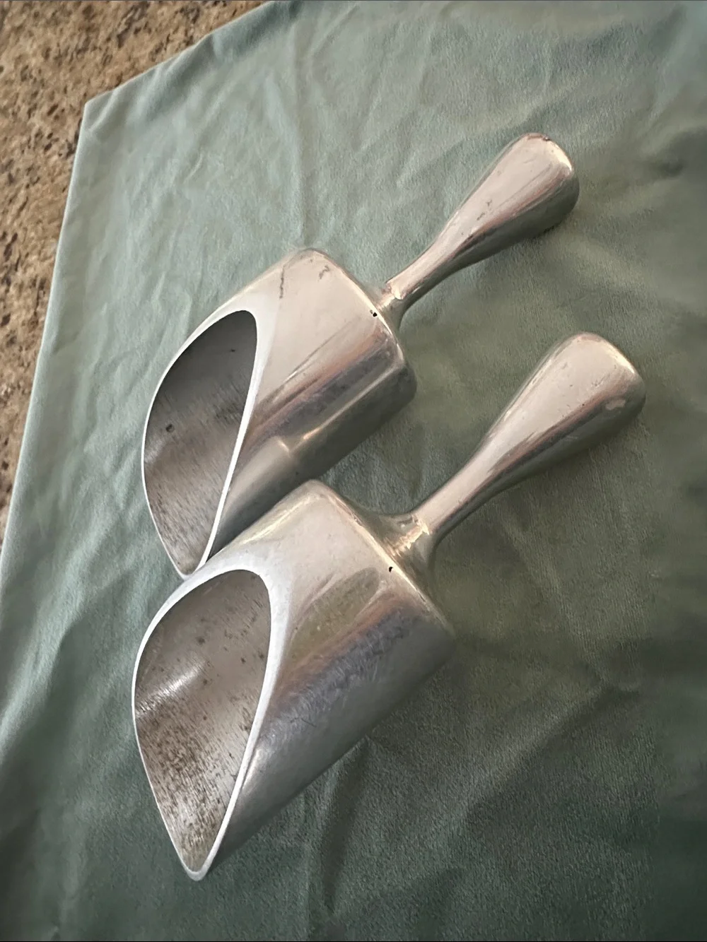 Vintage Cast Aluminum Utility Scoops - Set of 2